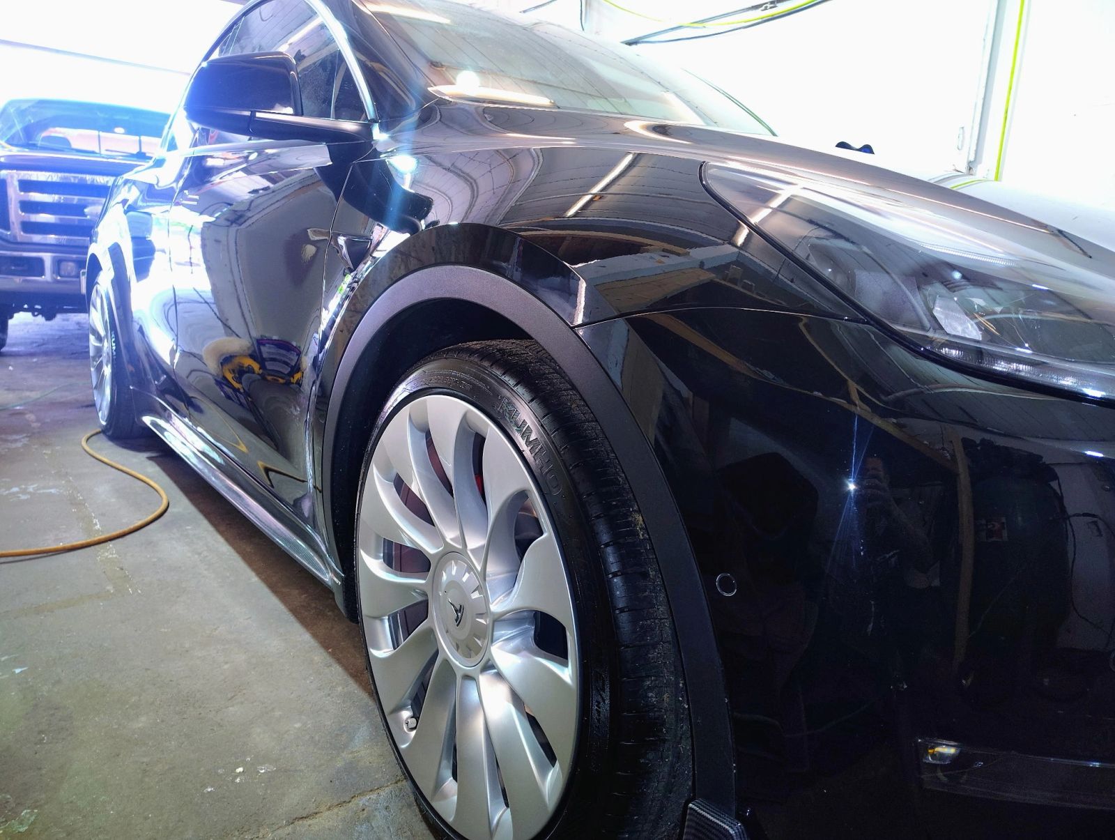 Detailing work on vehicle